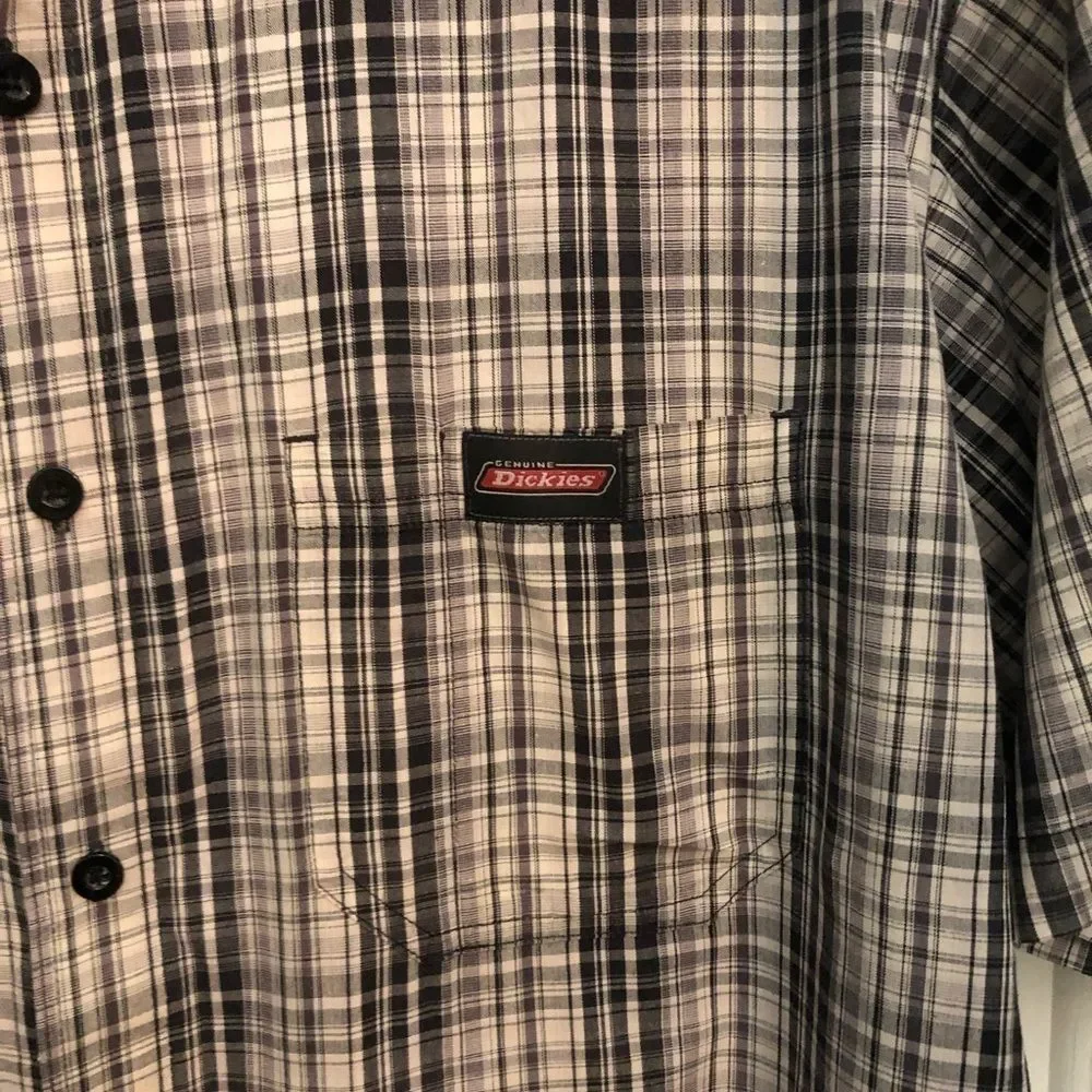 Dickies vintage plaid short sleeve button down shirt - Picture 4 of 7